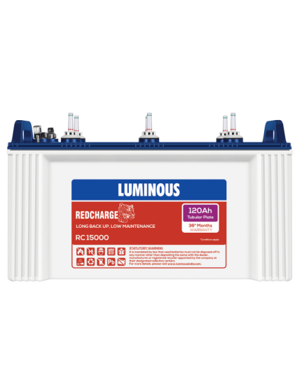 LUMINOUS RED CHARGE - RC 15000 120AH TUBULAR BATTERY